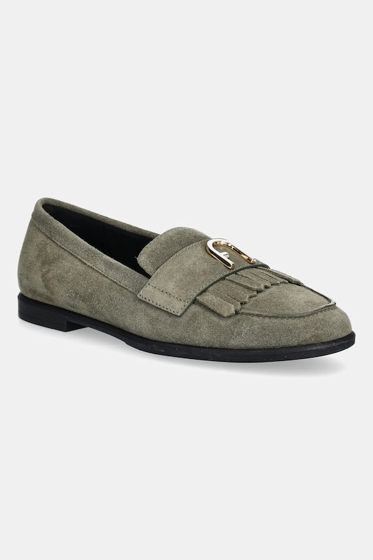 Furla velúr mokaszin Chic Loafer velúr bőr zöld YJ74HIC.Y61000.2810S