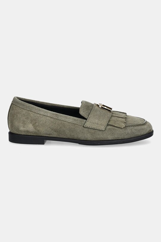 Furla mokasyny zamszowe Chic Loafer YJ74HIC.Y61000.2810S zielony AW25