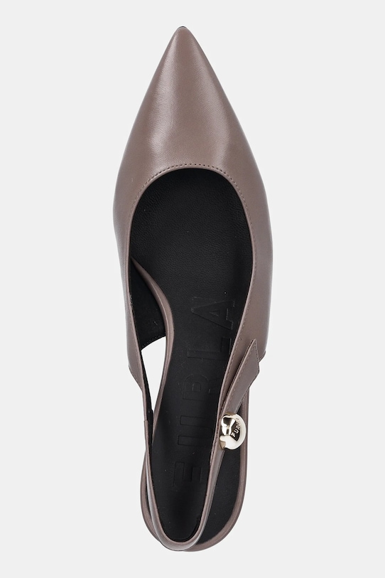 Furla szpilki skórzane Sfera Slingback brązowy YJ07SFE.X30000.MA200