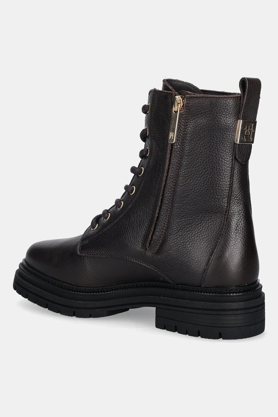Обувь Кожаные полусапоги Tommy Hilfiger TH PLAQUE PEBBLE LACE BOOT FW0FW08767 коричневый