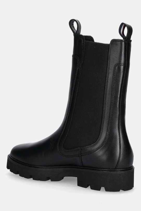 Obuwie Tommy Hilfiger sztyblety skórzane TH LTHR MID CHELSEA FW0FW08770 czarny