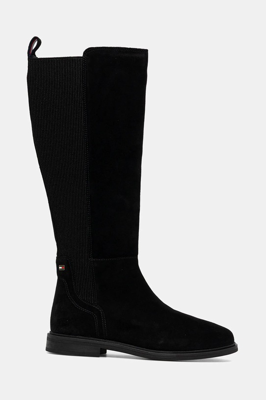 Tommy Hilfiger kozaki zamszowe FLAG SUEDE LONG BOOT FW0FW08779 czarny AW25
