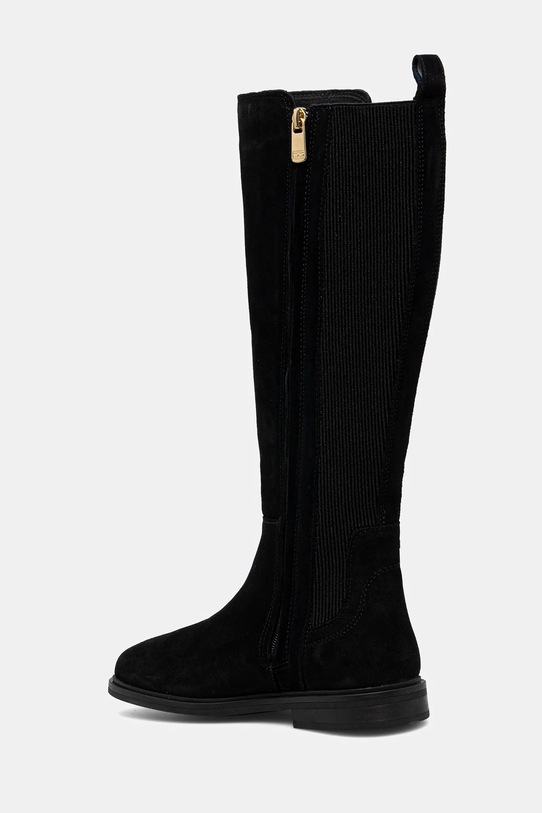 Obuwie Tommy Hilfiger kozaki zamszowe FLAG SUEDE LONG BOOT FW0FW08779 czarny