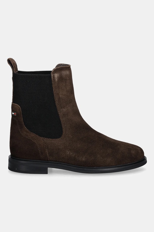 Tommy Hilfiger sztyblety zamszowe FLAG SUEDE CHELSEA BOOT FW0FW08780 brązowy AW25