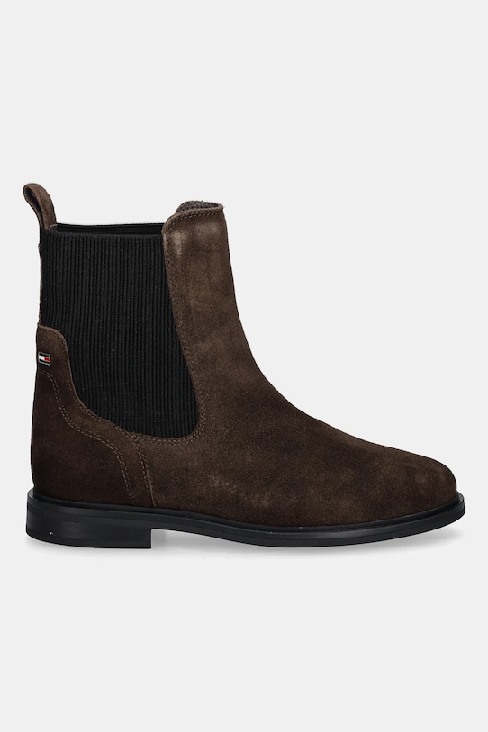 Σουέτ μπότες τσέλσι Tommy Hilfiger FLAG SUEDE CHELSEA BOOT FW0FW08780 καφέ AW25