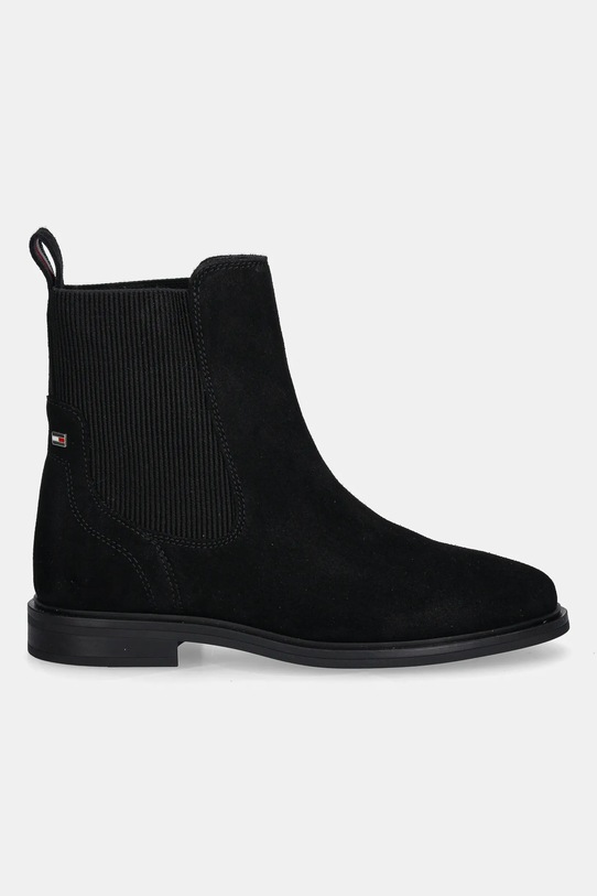 Semišové kotníkové boty Tommy Hilfiger FLAG SUEDE CHELSEA BOOT FW0FW08780 černá AW25