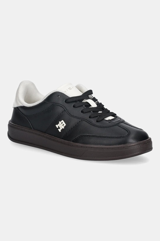 Kožené tenisky Tommy Hilfiger TH HERITAGE SNEAKER SHINY další černá FW0FW08823