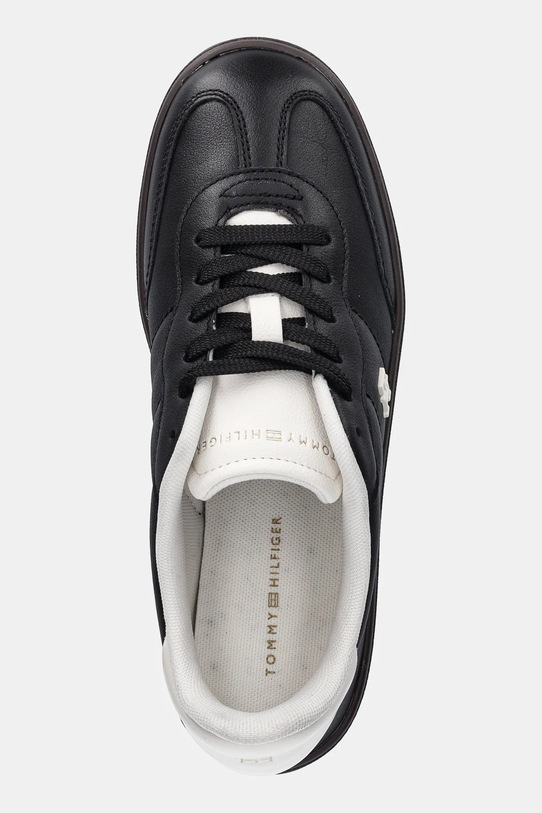 Kožené tenisky Tommy Hilfiger TH HERITAGE SNEAKER SHINY černá FW0FW08823