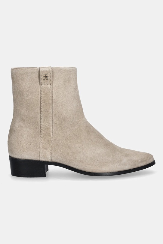 Tommy Hilfiger botki zamszowe TH SUEDE POINTY ZIP BOOTIE FW0FW08981 beżowy AW25