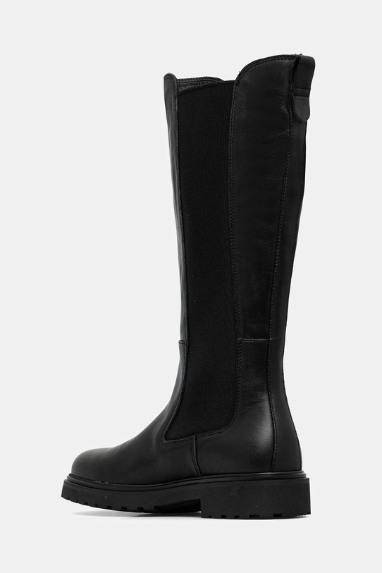 Obuwie Tommy Hilfiger kozaki skórzane TH LTHR CLEATED LONG BOOT FW0FW08985 czarny
