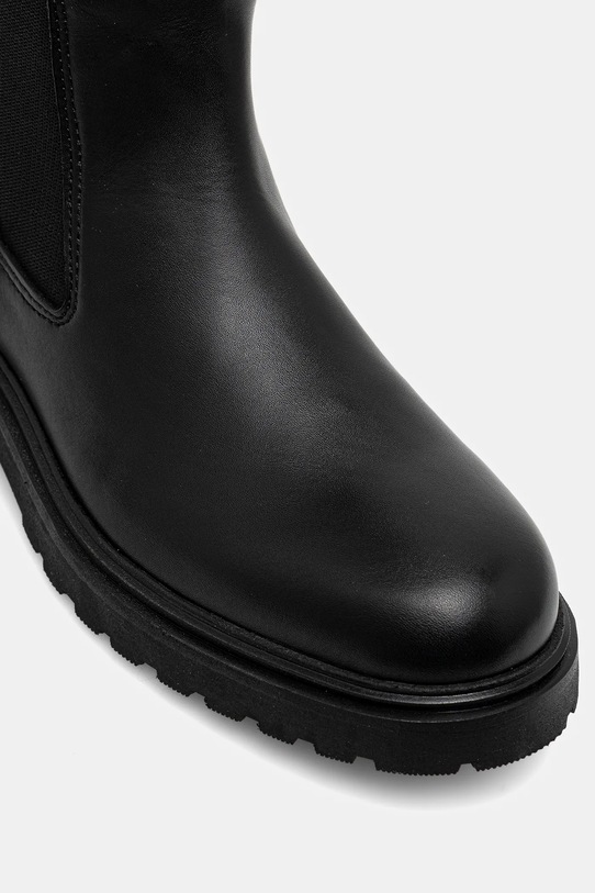 Tommy Hilfiger kozaki skórzane TH LTHR CLEATED LONG BOOT czarny FW0FW08985