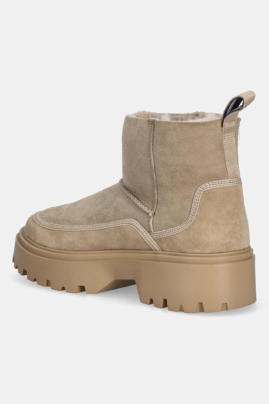 Obuwie Tommy Hilfiger botki zamszowe REAL SHEARLING PULLON FW0FW08997 beżowy