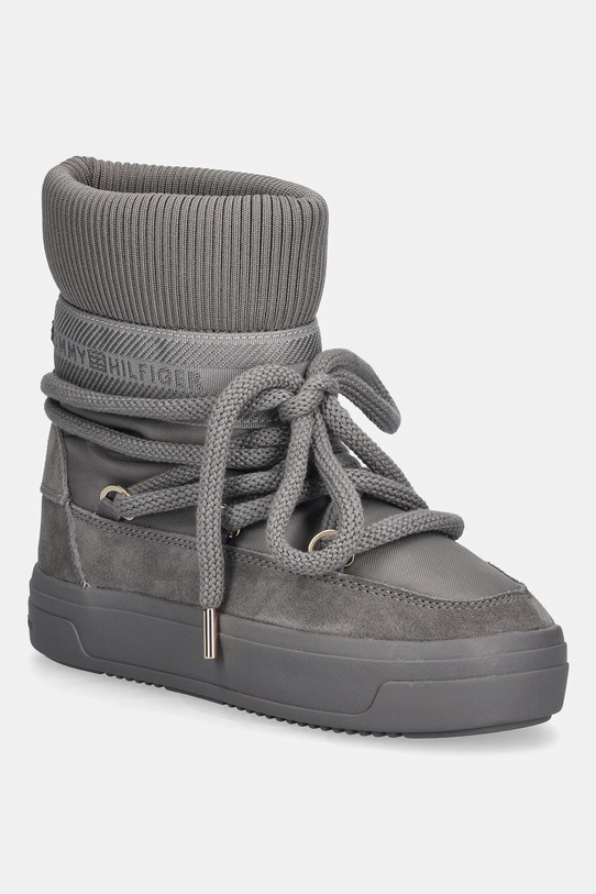 Tommy Hilfiger śniegowce LOGOTAPE SNOWBOOT WARM tekstylny szary FW0FW08998