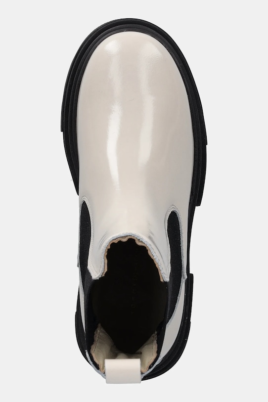 Δερμάτινες μπότες τσέλσι Tommy Hilfiger TH SHINY LEATHER CHELSEA μπεζ FW0FW09042