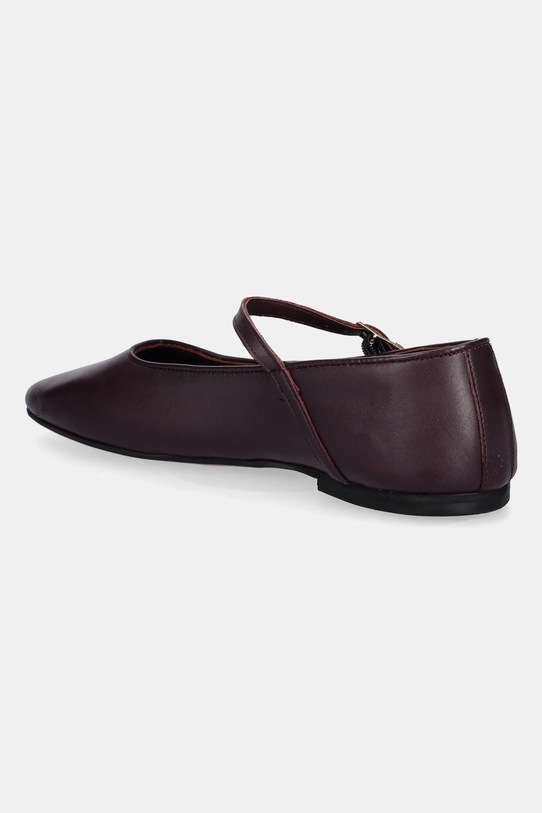 Obuwie Tommy Hilfiger baleriny skórzane SMOOTH LEATHER MARYJANE FW0FW09152 bordowy