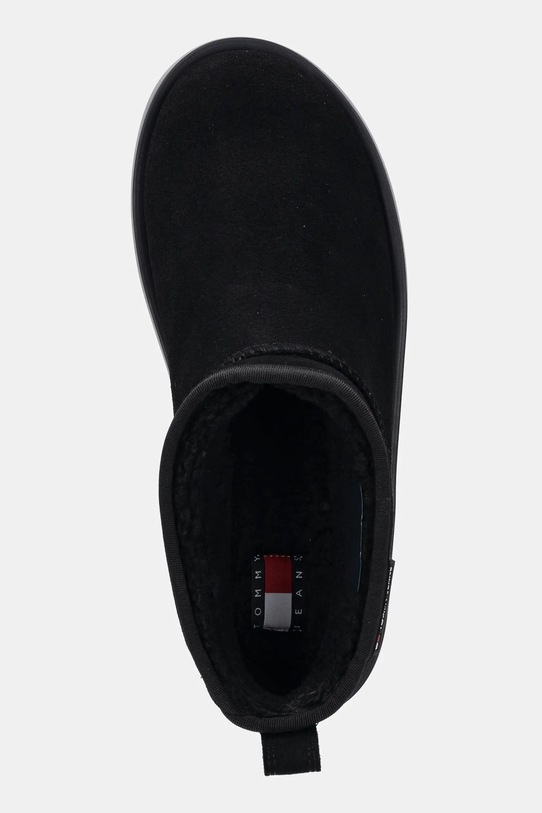 Замшевые сапоги Tommy Jeans TJW FLATFORM SNOW BOOT SUEDE чёрный EN0EN02841