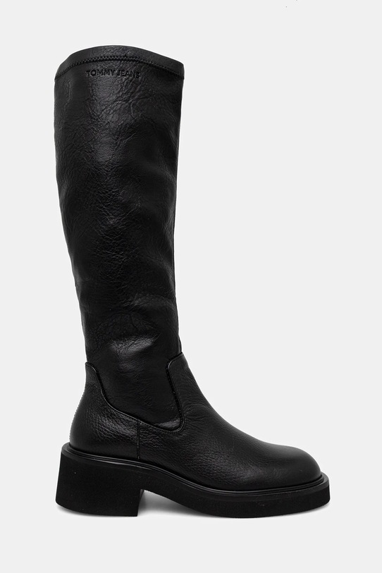 Kozačky Tommy Jeans TJW STRETCHY LONG BOOT EN0EN02851 černá AW25