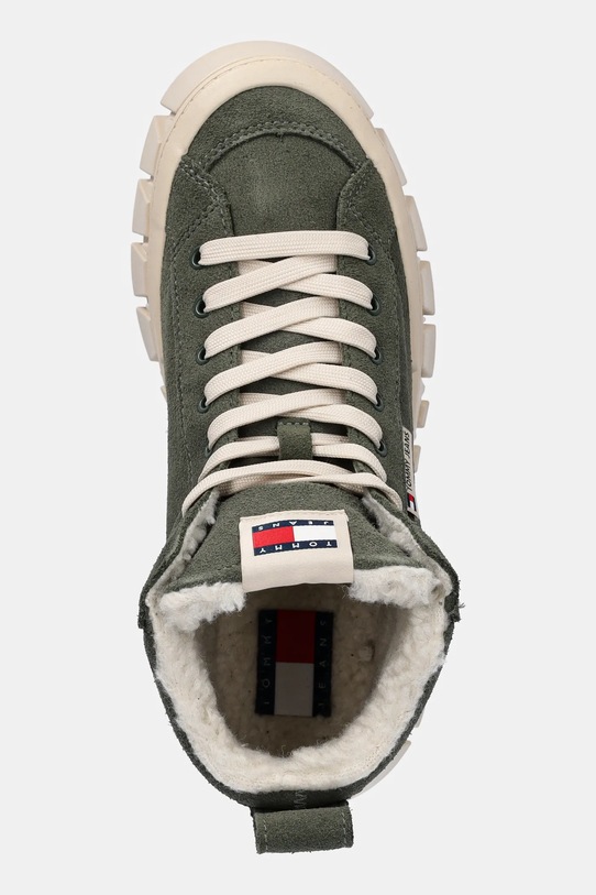 Замшевые кроссовки Tommy Jeans TJW VULC FLATFORM SUEDE WL зелёный EN0EN02894