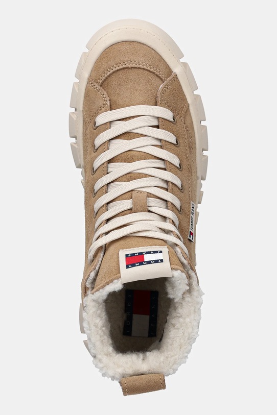 Semišové boty Tommy Jeans TJW VULC FLATFORM SUEDE WL hnědá EN0EN02894