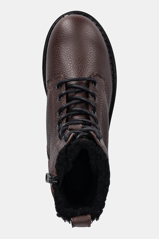 Tommy Jeans botki skórzane TJW URBAN LACEUP BOOT WL brązowy EN0EN02906