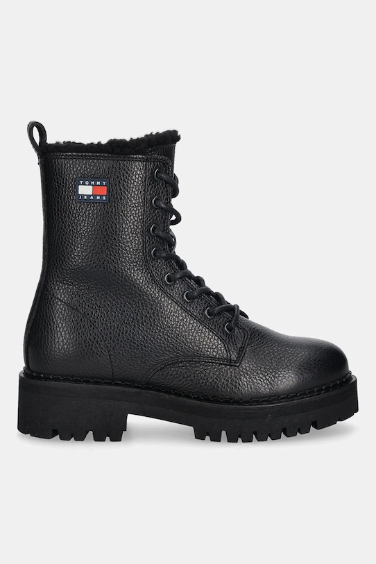 Tommy Jeans botki skórzane TJW URBAN LACEUP BOOT WL EN0EN02906 czarny NC25