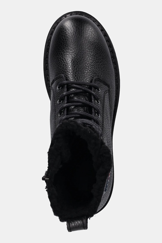 Δερμάτινες μπότες Tommy Jeans TJW URBAN LACEUP BOOT WL μαύρο EN0EN02906