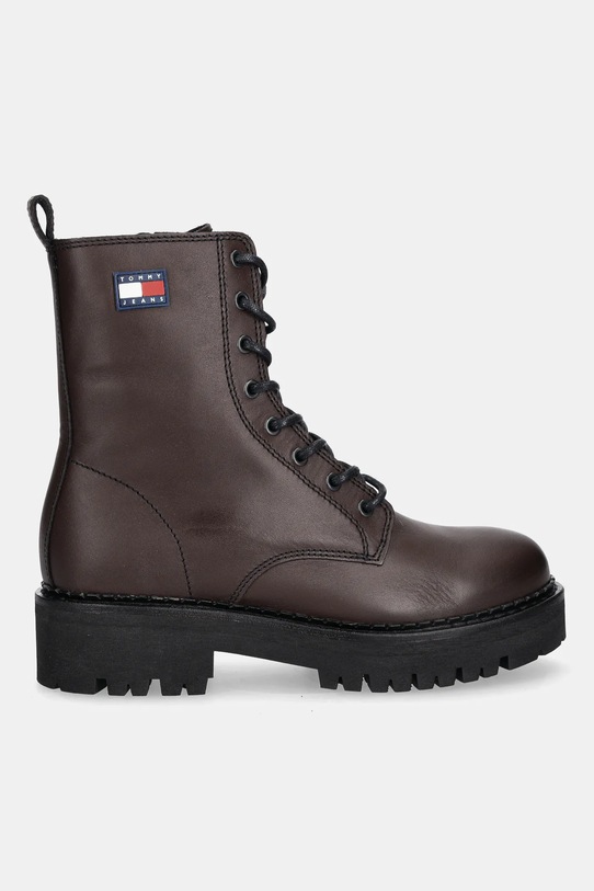 Kožené workery Tommy Jeans TJW URBAN LACE UP BOOT EN0EN02907 hnědá AW25