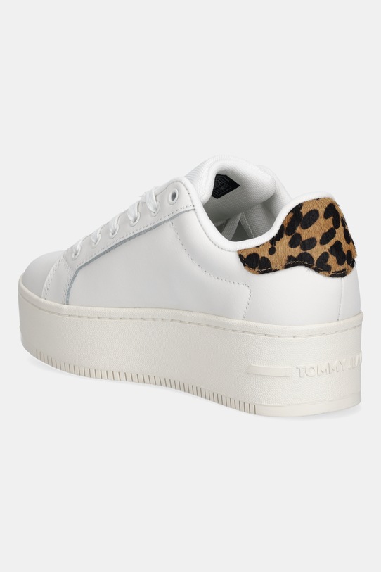 Obuwie Tommy Jeans sneakersy skórzane TJW FLATFORM LEOPARD SNEAKER EN0EN02930 biały