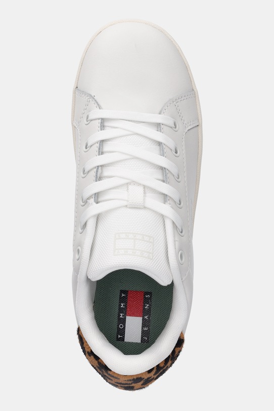 Tommy Jeans sneakersy skórzane TJW FLATFORM LEOPARD SNEAKER biały EN0EN02930