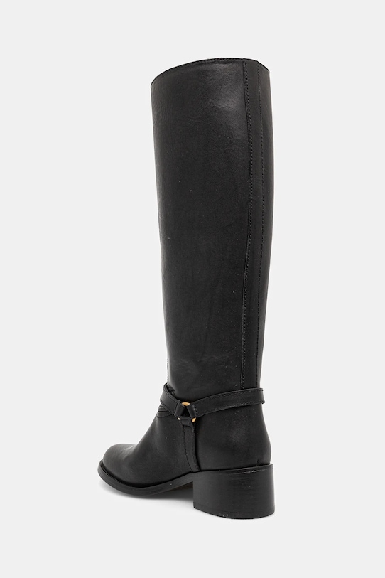 Obuwie Polo Ralph Lauren kozaki skórzane Riding Boot 818963422002.001 czarny