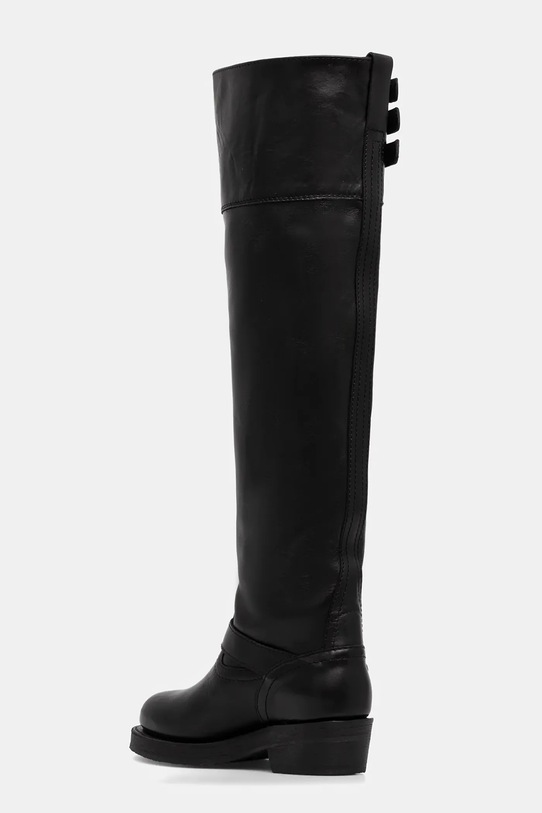 Obuwie Polo Ralph Lauren kozaki skórzane Biker Boot 818973063001.001 czarny