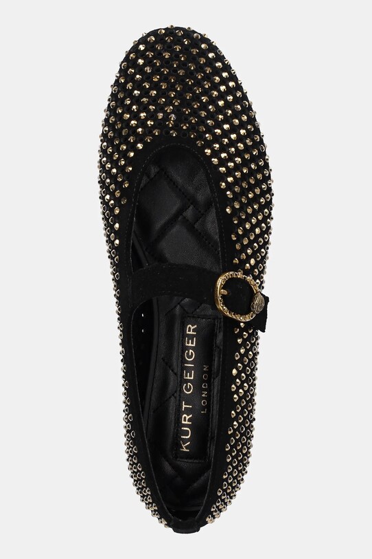 Semišové baleríny Kurt Geiger London Mayfair Ballet Flat čierna 2656309209.BLKOTHER