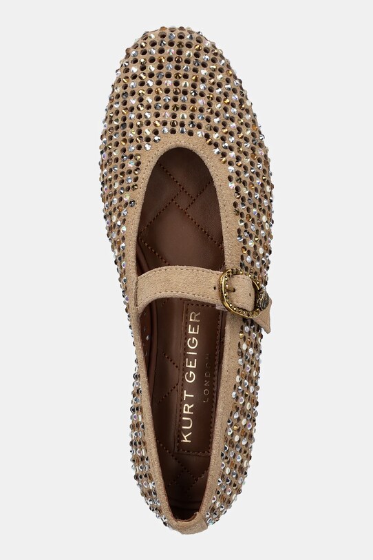 Kurt Geiger London ballerine in pelle scamosciata Mayfair Ballet Flat oro 2656339209.BROWNOTH