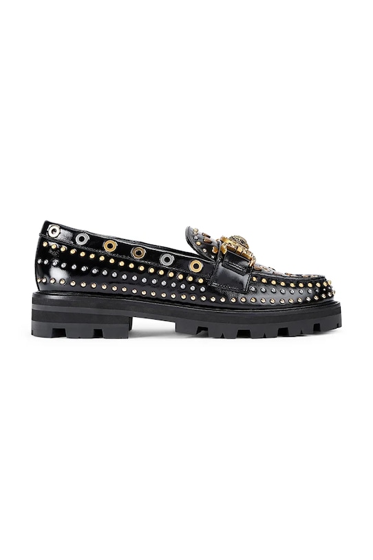 Kurt Geiger London mokasyny skórzane Mansion Stud Loafer płaski czarny 4737405309.BLKCOMB