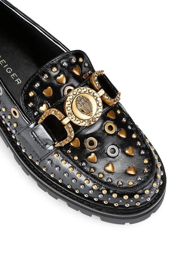 Obuwie Kurt Geiger London mokasyny skórzane Mansion Stud Loafer 4737405309.BLKCOMB czarny
