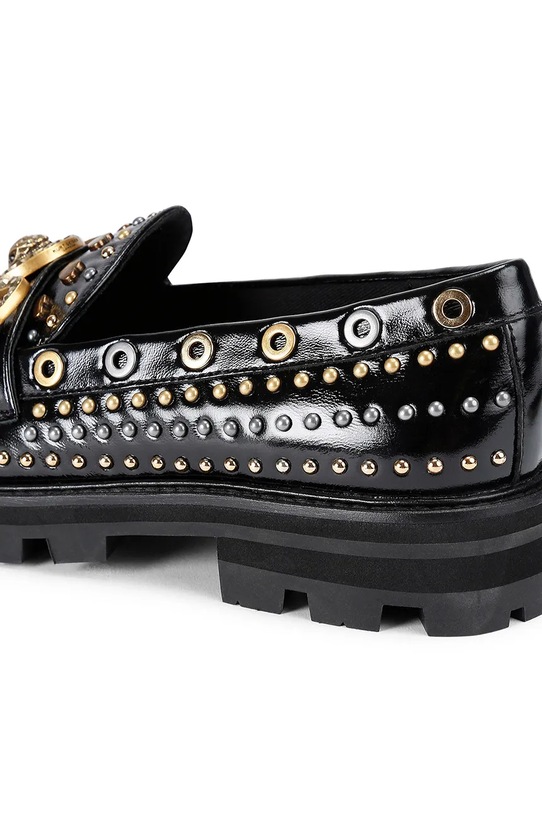 Kurt Geiger London mokasyny skórzane Mansion Stud Loafer 4737405309.BLKCOMB czarny