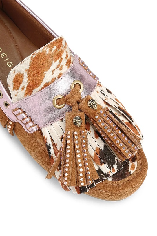 Obuwie Kurt Geiger London mokasyny zamszowe Tassel Fringe Moccasin 3494336219.TANCOMB brązowy