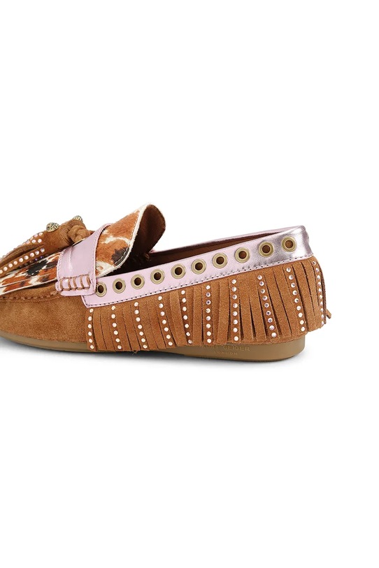 Kurt Geiger London mokasyny zamszowe Tassel Fringe Moccasin brązowy 3494336219.TANCOMB
