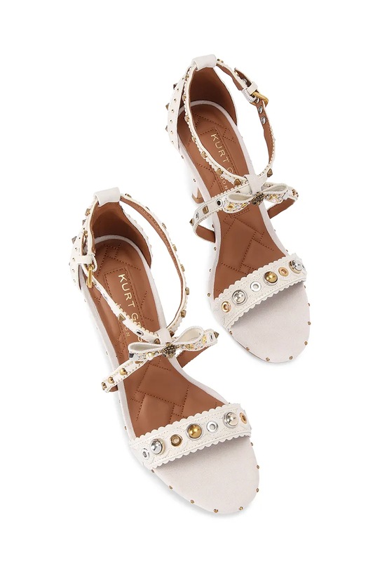 Kurt Geiger London szpilki Mini Bow Eyelet Sandal 4711944109.BONECOMB beżowy AW25