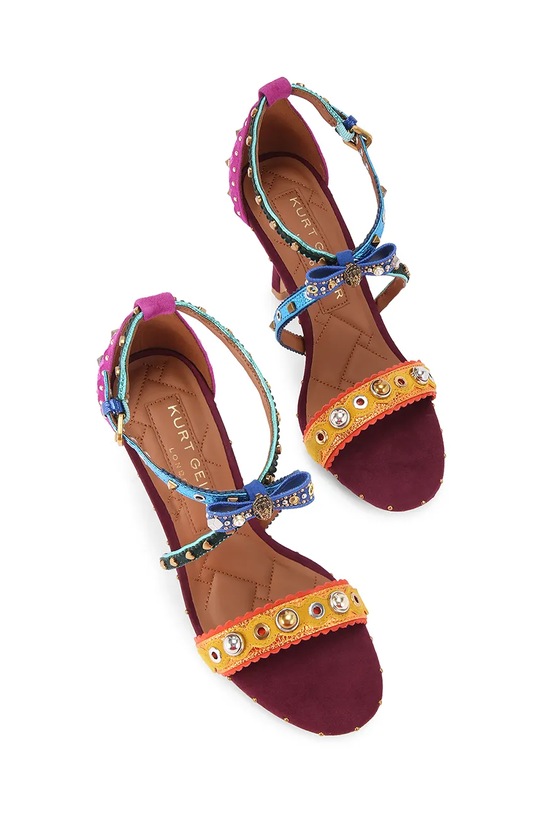 Kurt Geiger London szpilki skórzane Mini Bow Eyelet Sandal 4711969109.MULTOTHER multicolor AW25