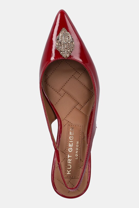 Kurt Geiger London szpilki skórzane Belgravia Sling Back bordowy 9786950319.RED