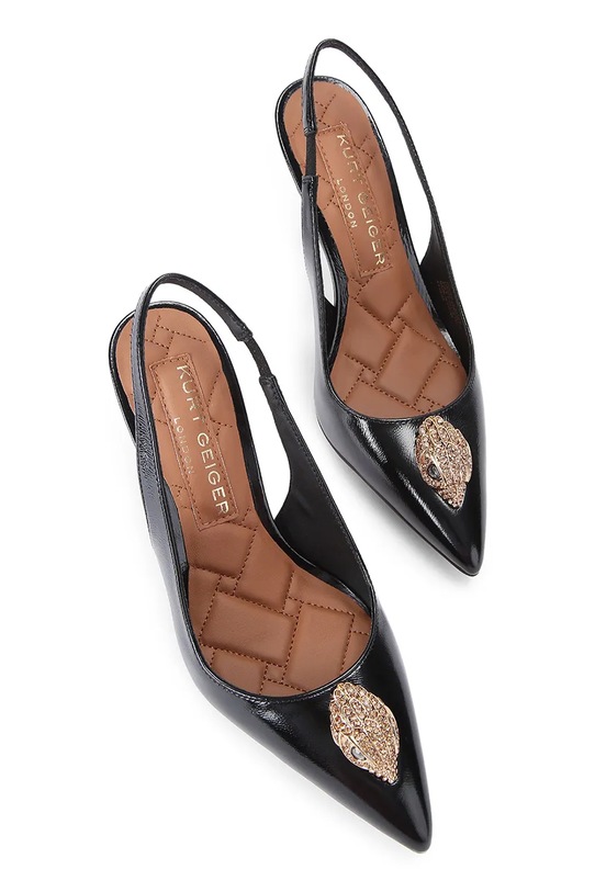 Kurt Geiger London szpilki skórzane Belgravia High Sling 3422800309.BLACK czarny AW25