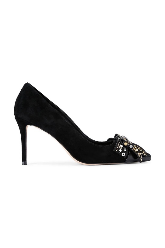 Visoke pete iz semiša Kurt Geiger London Belgravia Stud Bow 5-8 cm črna 4710905309.BLKCOMB