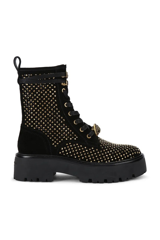 Nizki škornji iz semiša Kurt Geiger London Chelsea Perf Boot Ravna črna 4731409209.BLKOTHER