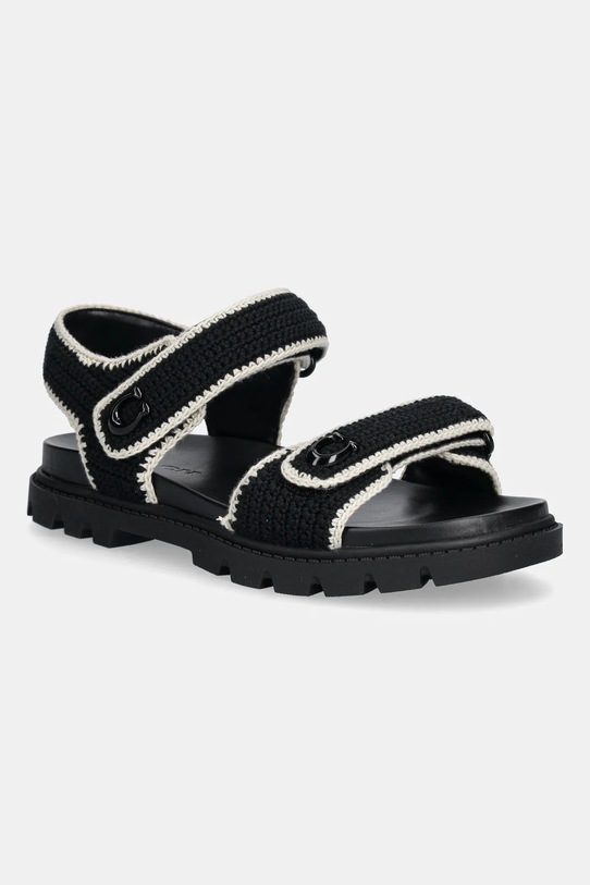 Coach sandale Brynn Crochet Sandal textil negru CBO18.L77
