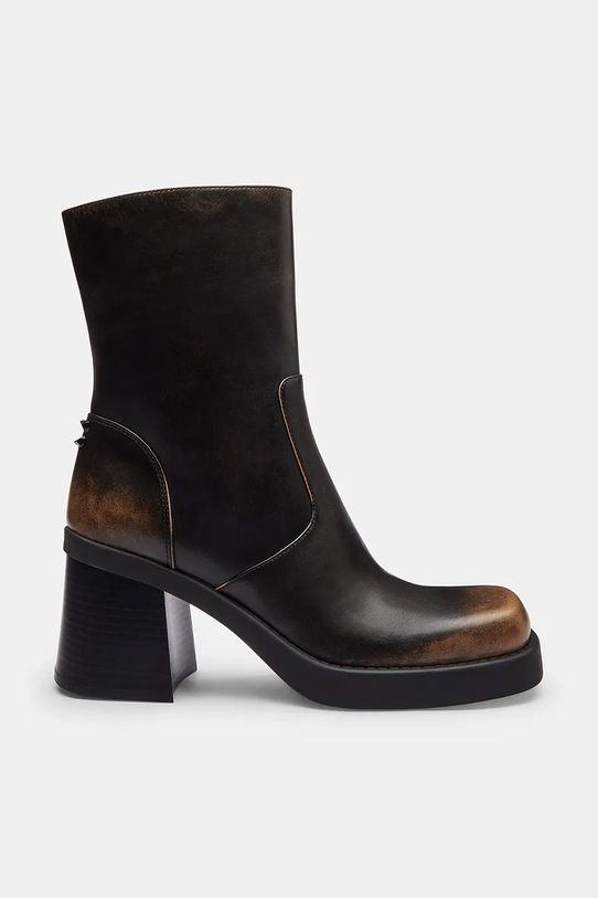 Δερμάτινες μπότες Coach Sculpted C Loved Leather Bootie φαρδύ τακούνι μαύρο CBO46.BLK