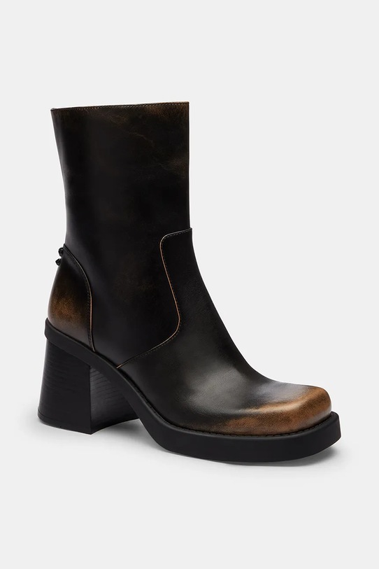 Δερμάτινες μπότες Coach Sculpted C Loved Leather Bootie CBO46.BLK μαύρο AW25
