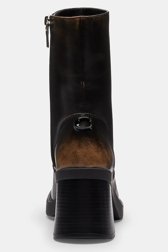 Obuv Kožené členkové topánky Coach Sculpted C Loved Leather Bootie CBO46.BLK čierna