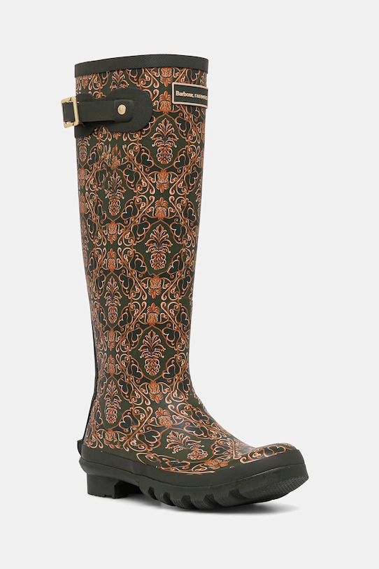 Гумові чоботи Barbour Barbour x Farm Rio Cami Wellington зелений LRF0124MI13