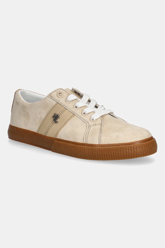 Lauren Ralph Lauren sneakersy zamszowe Janson II płaska beżowy 802868344004.101